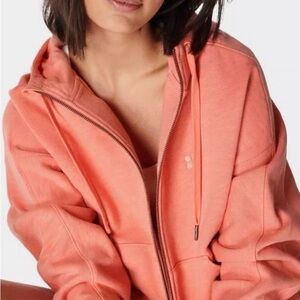 Sweaty Betty essentials zip through Coral Hoodie